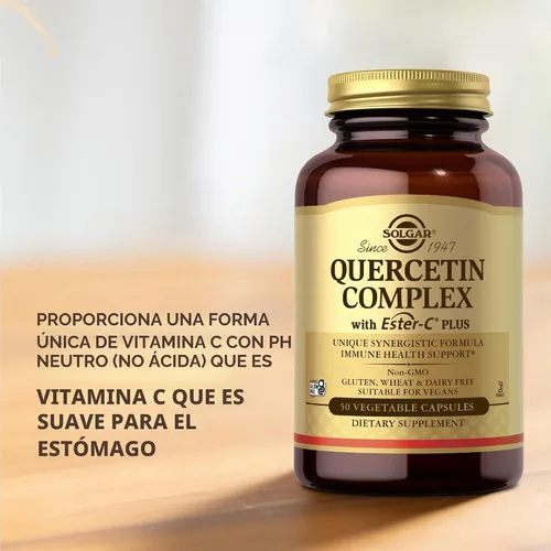 Vista 5 de Solgar – Quercetin Complex con Ester-C Plus Cápsulas Vegetales, E2318, 1, 1