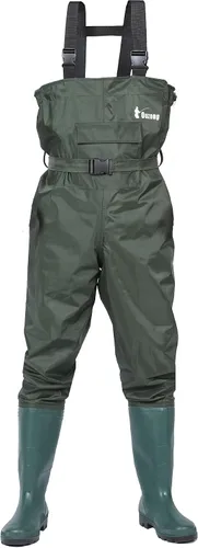 Vista 3 de wader con botas impermeable para pesca y caza de nailon 2-Ply/PVC 9-13