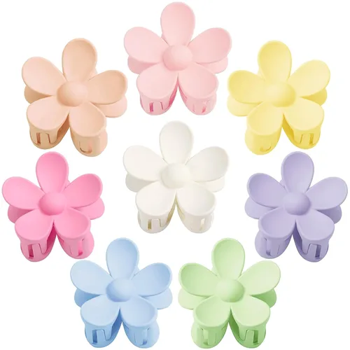 Vista 8 de Pinzas para el cabello de flores, 8 unidades, pinzas grandes para mujeres y niñas, cabello grueso y delgado, agarre fuerte, antideslizantes