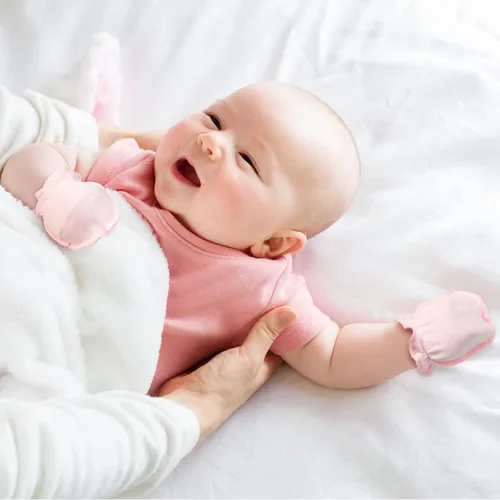 Vista 6 de 16 pares de guantes de algodón para recién nacidos, antiarañazos, unisex, para recién nacidos, para bebés, niños y niñas de 0 a 6 meses