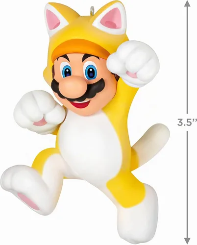 Vista 5 de Adorno de Navidad Hallmark Keepsake 2023, Nintendo Super Mario con Mario Gato, Regalos para Jugadores