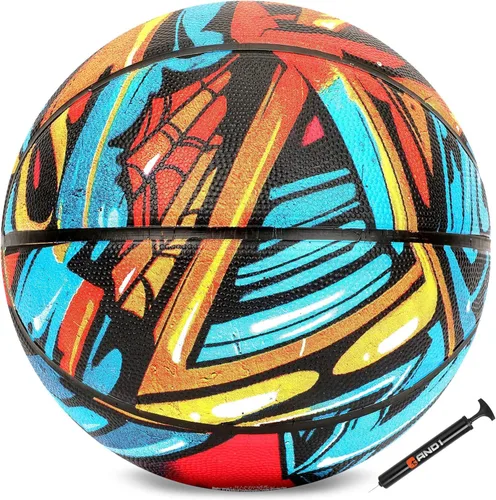 Vista 2 de AND1 Supreme Grip - Pelota de baloncesto de goma y bomba, pelota oficial de Streetball tamaño 7 (29.5”), hecha para juegos de baloncesto en Azul