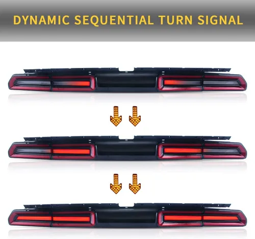 Vista 2 de VLAND - Luces traseras LED completas para Dodge Challenger Coupé 3ª generación 2008 2009 2010 2011 2012 2013 2014, con montaje de lámparas traseras