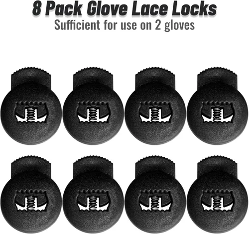 Vista 4 de Cerraduras para guantes, paquete de 8 cerraduras de encaje para guantes de béisbol, no requieren más nudos, ajuste universal para guantes de béisbol
