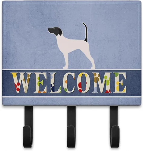 Vista 17 de Caroline's Treasures Afghan Hound - Gancho de pared de bienvenida, triple, multicolor Afghan Hound Welcome artwork on ceramic tile with three