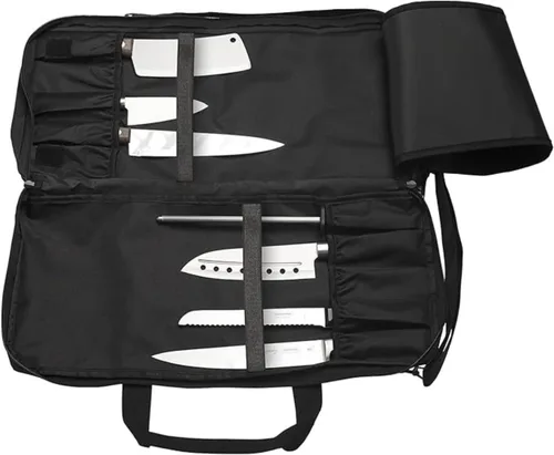 Vista 2 de EVERPRIDE, bolsa para cuchillo de chef profesional, con correa para el hombro. Bolsa premium para cuchillos, utensilios de cocina. Con visualización