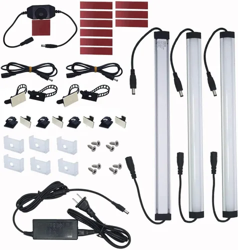Vista 2 de Litever Kit de iluminación LED con sensor de puerta de gabinete de encendido y apagado automático, color blanco cálido 3000 K para trabajar dentro