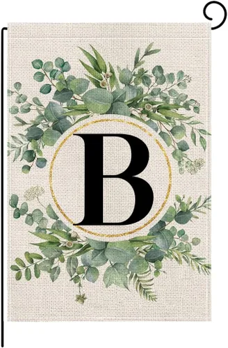 Vista 8 de wyooxoo Bandera de jardín floral con monograma de letra A, de 12 x 18 pulgadas, doble cara para exteriores, familia, apellido, bandera inicial