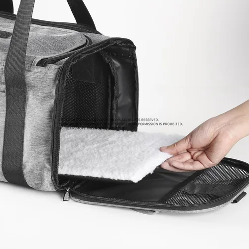 Vista 2 de Bolsa transportadora para mascotas para gatos pequeños y medianos y perros de hasta 26 libras, marco de acero, transportador para gatos orientado a