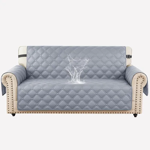 Vista 35 de XINEAGE Funda impermeable para sillón, funda para sofá de 1 plaza con correas elásticas y bolsillos, triple protección antideslizante, lavable