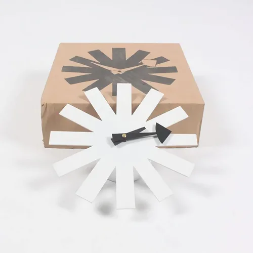 Vista 5 de SHISEDECO Reloj asterisco moderno en blanco, sin tictac, diseño retro de mediados de siglo, reloj de cuarzo de pared silencioso decorativo