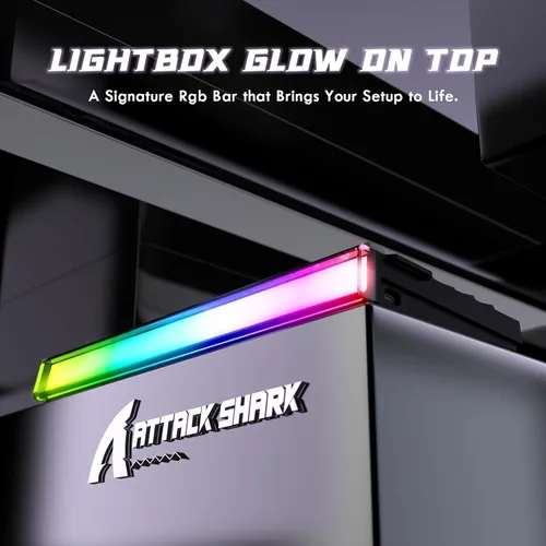 Vista 2 de Interruptor magnético de teclado de disparo rápido ATTACK SHARK R85 HE con caja de luz personalizada, teclado mecánico con cable del 75%, tasa