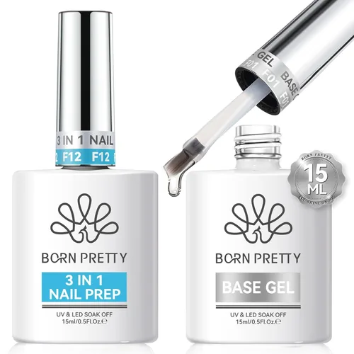 Vista 43 de Born Pretty Juego de Base y Capa Superior de 2 Piezas, Capa Superior de Alto Brillo, Gel Base para Uñas de Larga Duración con Acabado Brillante Base