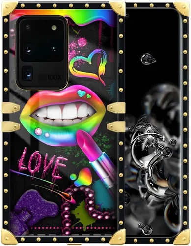 Vista 138 de Funda compatible con Samsung Galaxy S10 4G, TPU suave de lujo y parte trasera de policarbonato duro para niñas y mujeres, funda protectora a prueba