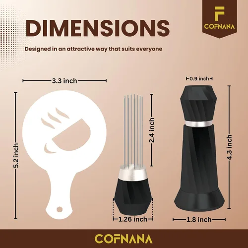 Vista 4 de WDT Tool Espresso - Herramienta agitadora profesional de espresso - Distribuidor de espresso de aluminio premium - Herramienta de distribución