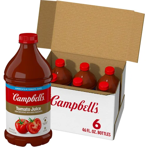 Vista 10 de Campbell's Jugo de tomate 100% bajo en sodio, botella de 64 onzas líquidas (paquete de 6)