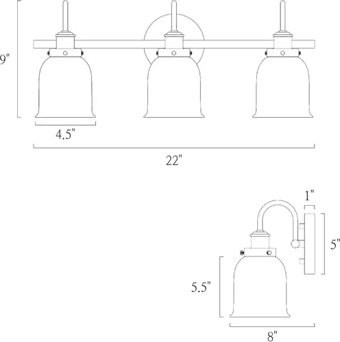 Vista 3 de Lámpara de tocador dorada, moderna lámpara de baño sobre espejo, iluminación de tocador de 3 luces con pantalla de vidrio sembrado