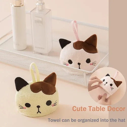 Vista 6 de PRATIQUE Paquete de 5 bonitas toallas de mano, toallas de baño con lazo para colgar, toalla de mano para niños, animales, toalla de mano absorbente