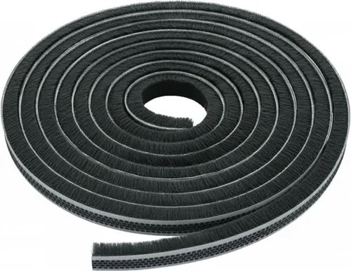 Vista 7 de Brixwell Burlete de flecos para puerta de tienda, altura de flecos de 0.250", rollo de 100', acabado negro - Tira de sellado para control