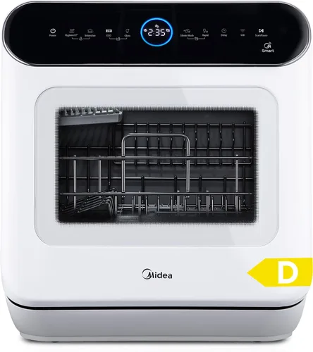 Vista 9 de Midea MDC17P2DWW Lavavajillas portátil para encimera con tanque de agua integrado de 6 L (1.59 G), 5+2 programas, apertura automática de puerta