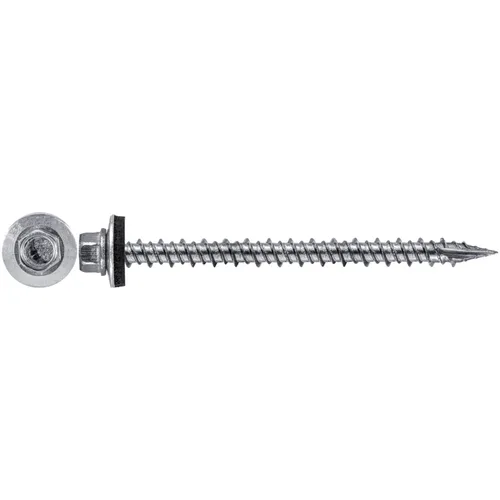 Vista 7 de 9 x 1 ABC Gray Stainless Steel Metal Roofing Screws - Hex Washer Head - Self-Piercing (SP) tip Metal to Wood siding Screws - EPDM Washer. 1 x 250