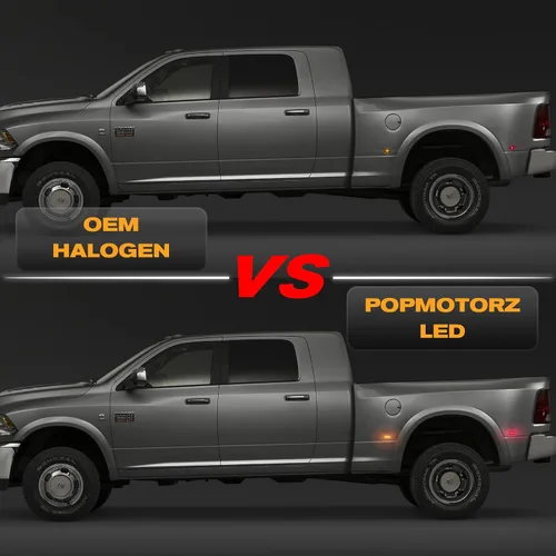 Vista 3 de POPMOTORZ 4 piezas de luz LED de marcador lateral de guardabarros compatible con lámpara de cama trasera para Dodge RAM 1500 2500 3500 2010-2017