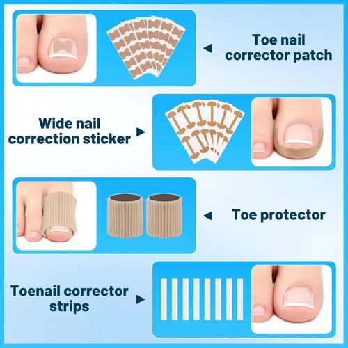 Vista 4 de SelfTek Kit de uñas encarnadas – Kit profesional de corrector de uñas encarnadas con tiras transpirables y parches curvos, lima sin dolor