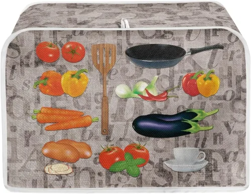 Vista 8 de Dreaweet Cubierta abstracta para tostadora de margaritas, protección contra el polvo, cubierta para hacer pan, resistente a las manchas, lavable a