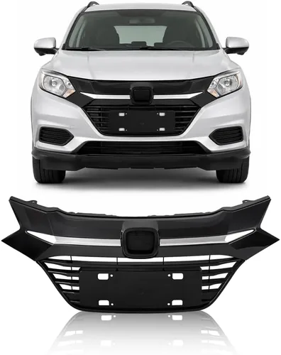 Vista 14 de PIT66 Protector de parrilla de parachoques delantero superior e inferior, compatible con Honda CRV 07-09 negro/cromo