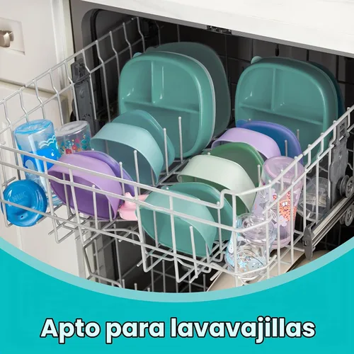 Vista 8 de NUK Cuencos de succión de silicona para bebés, función de succión que ayuda a reducir derrames, aptos para microondas y lavavajillas, sin BPA Verde