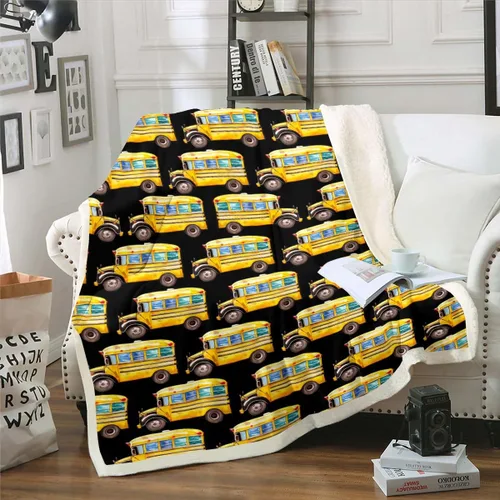 Vista 10 de Erosebridal Manta de forro polar con diseño de camiones y excavadoras, de 40 x 50 pulgadas, color amarillo, para niños, niños, adolescentes
