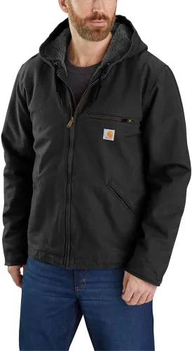 Vista 2 de Carhartt Men's Washed Duck Sierra Jacket Negro