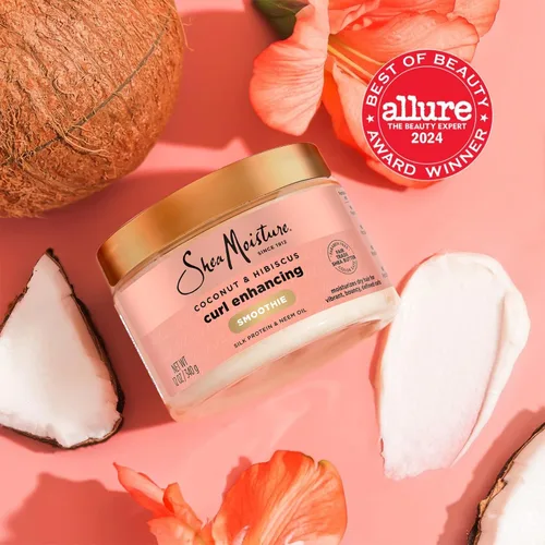 Vista 7 de SheaMoisture - Paquete de acondicionador sin enjuague, batido de coco e hibisco para cabello rizado, control de encrespamiento + aceite de ricino