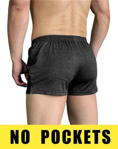 Vista 2 de Lehmanlin Pantalones cortos de culturismo para hombre, entrepierna de 35 pulgadas, entrenamiento muscular, pantalones cortos elásticos de secado