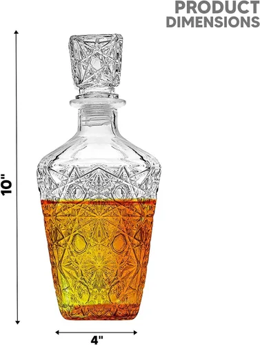 Vista 2 de Decantador de whisky - Elegante juego de decantadores de licor - Botella de licor de vidrio para whisky, tequila y brandy - Diseño sofisticado