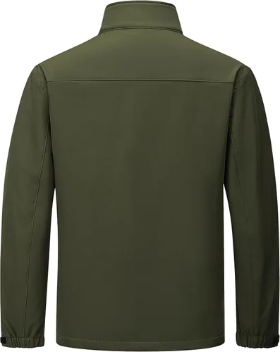 Vista 2 de TACVASEN Chaqueta ligera Softshell para hombre, con forro polar, rompevientos, impermeable, para senderismo táctico
