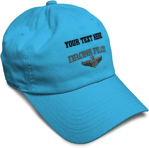 Vista 33 de Gorra de béisbol suave, dron, piloto, gris, bordado, insignias, ovnis, algodón, para papá veterano, sombreros para hombres y mujeres Aqua Design Only