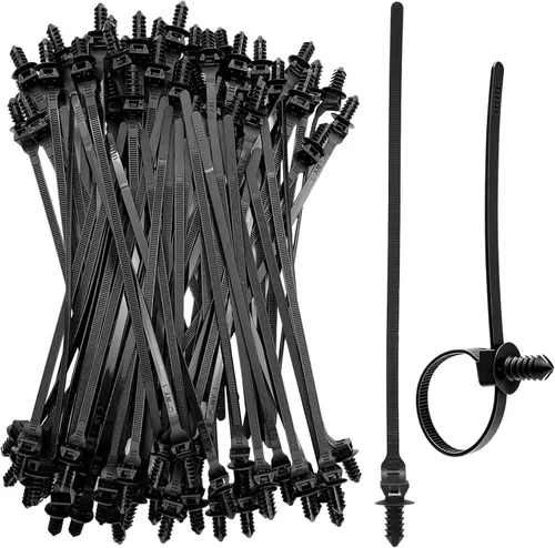 Vista 9 de 70 piezas de bridas de cables con montaje a presión de nylon con cierre de cremallera, bridas de plástico resistentes, bridas de cremallera
