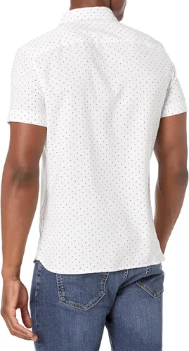 Vista 2 de Perry Ellis Men's Slim Fit Micro Motif Short Sleeve Total Stretch Shirt