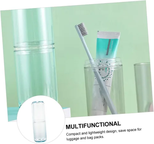 Vista 3 de DOITOOL Estuche para cepillos de dientes de viaje de plástico transparente para cepillos de dientes, contenedor portátil para cepillos de dientes