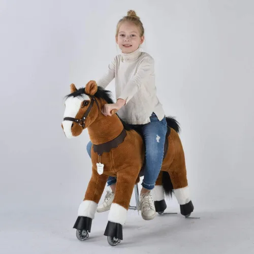 Vista 7 de Pony de acción UFREE, paseo en juguete, caballo móvil mecánico, diversión para niños de 3 a 9 años, altura de 36 pulgadas, M