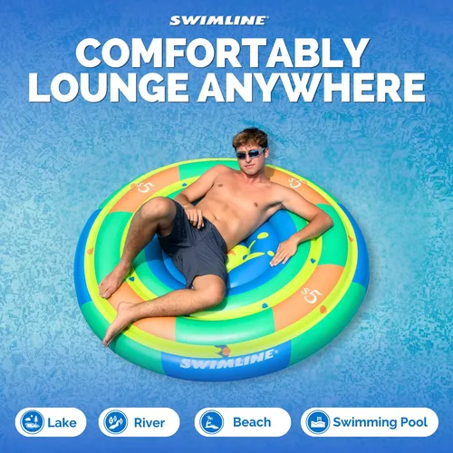 Vista 4 de SWIMLINE Original Pool Float for Adults & Teens – Fun Pool Float for Lake, Beach, or Backyard – Easy to Inflate and Store