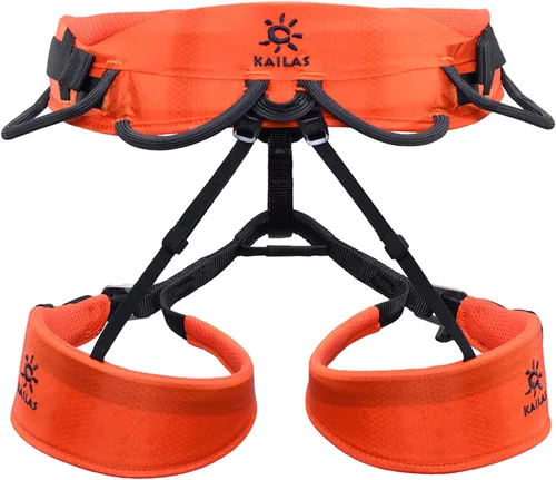 Vista 2 de KAILAS B4 Arnés de escalada en roca para hombre, arnés de techo, cinturón de seguridad, equipo de escalada ajustable, alpinismo, ligero Naranja