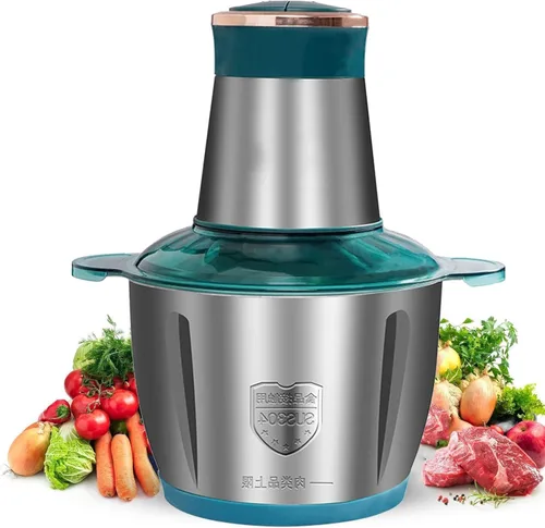 Vista 10 de Procesadores de alimentos eléctrico picador de alimentos con picador de carne y picador de verduras con potente motor de cobre, incluye