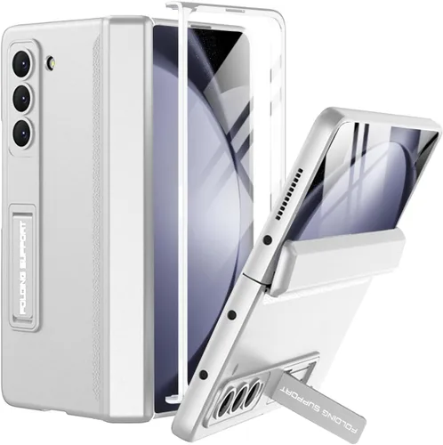Vista 16 de Miimall Funda compatible con Samsung Galaxy Z Fold 5, [bisagra magnética de protección completa] [protector de pantalla integrado]