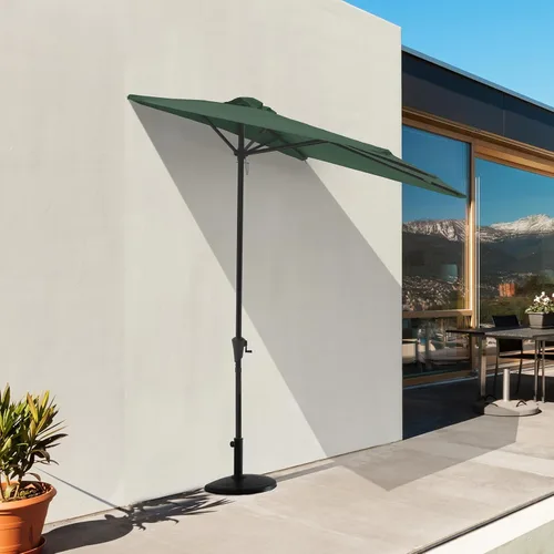 Vista 6 de COBANA - Sombrilla rectangular para patio al aire libre, 7.5 x 4 pies, color verde oscuro Balcón, Jardín, Cubierta