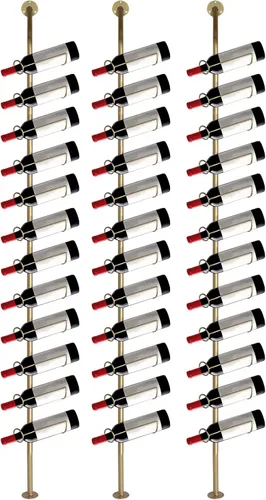 Vista 7 de Storage Wall Rack for 12 Wine Bottles Gold Iron 3/6 Pack