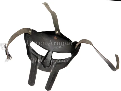 Vista 4 de MF - Máscara de condenación romana, casco de gladiador romano, caballero medieval, máscara facial de acero vikingo para hombres y mujeres, disfraz