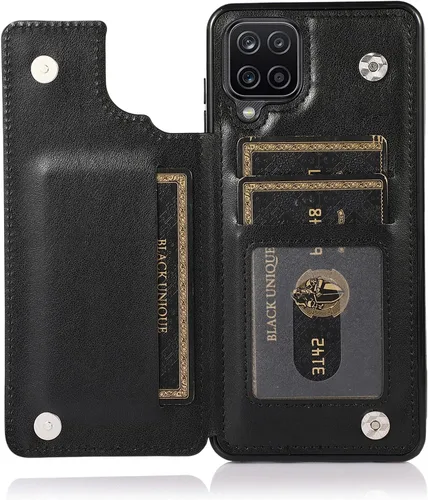 Vista 4 de Funda de teléfono para Samsung Galaxy A42 5G con protector de pantalla de vidrio templado, tarjetero con soporte para tarjetero, soporte para celda