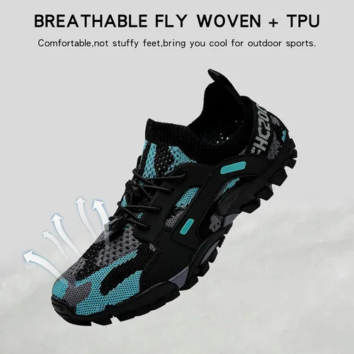 Vista 3 de Zapatos de agua para hombre y mujer, zapatos de senderismo para la playa, zapatos acuáticos antideslizantes, ligeros, transpirables, para caminar al